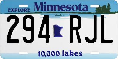 MN license plate 294RJL