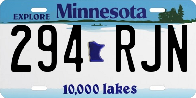 MN license plate 294RJN