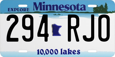 MN license plate 294RJO