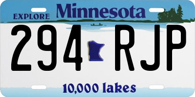 MN license plate 294RJP
