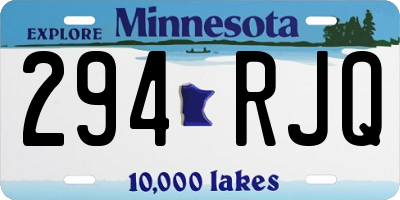 MN license plate 294RJQ