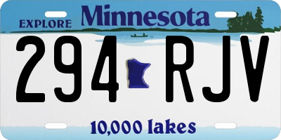 MN license plate 294RJV