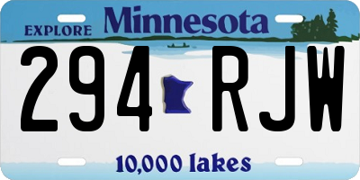 MN license plate 294RJW