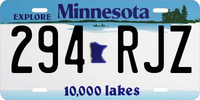 MN license plate 294RJZ