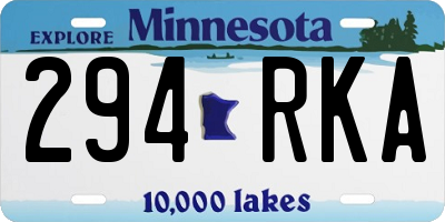 MN license plate 294RKA