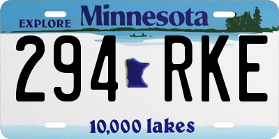 MN license plate 294RKE