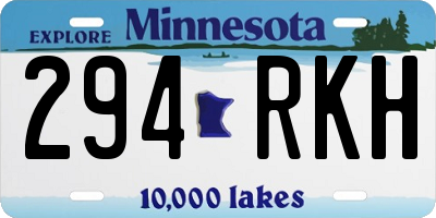 MN license plate 294RKH