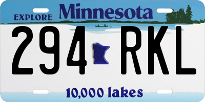 MN license plate 294RKL