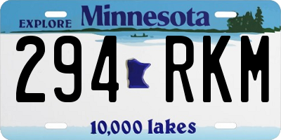 MN license plate 294RKM