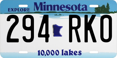 MN license plate 294RKO