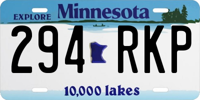 MN license plate 294RKP