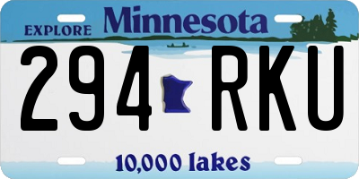 MN license plate 294RKU