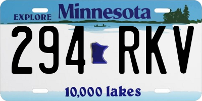 MN license plate 294RKV