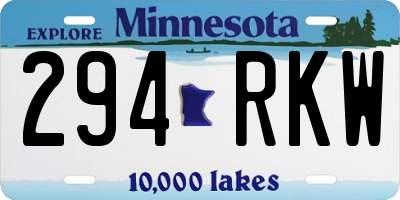 MN license plate 294RKW