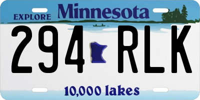 MN license plate 294RLK