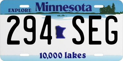 MN license plate 294SEG