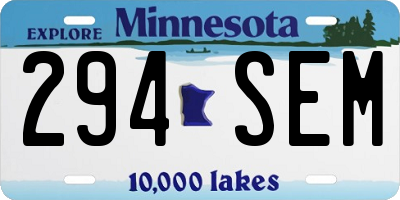 MN license plate 294SEM