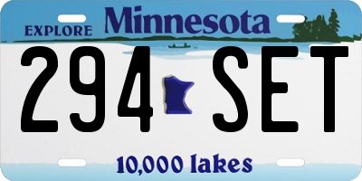 MN license plate 294SET
