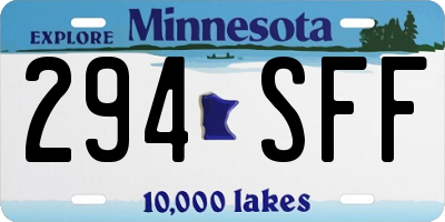MN license plate 294SFF