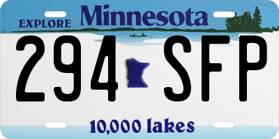 MN license plate 294SFP