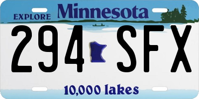 MN license plate 294SFX