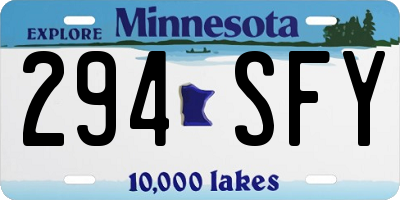 MN license plate 294SFY