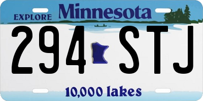 MN license plate 294STJ