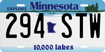 MN license plate 294STW