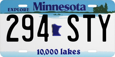 MN license plate 294STY