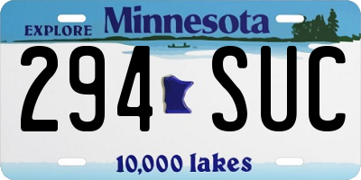 MN license plate 294SUC