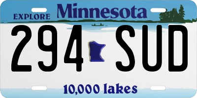 MN license plate 294SUD