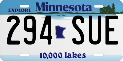 MN license plate 294SUE