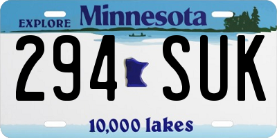 MN license plate 294SUK