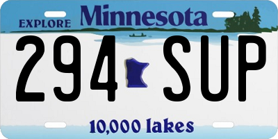 MN license plate 294SUP