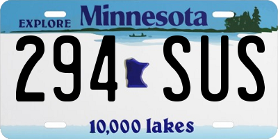 MN license plate 294SUS