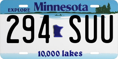MN license plate 294SUU