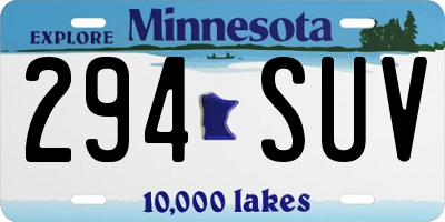MN license plate 294SUV