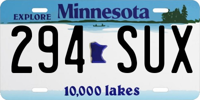 MN license plate 294SUX