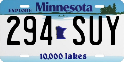 MN license plate 294SUY