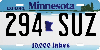 MN license plate 294SUZ