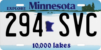 MN license plate 294SVC