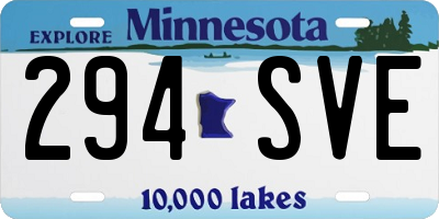 MN license plate 294SVE