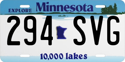 MN license plate 294SVG