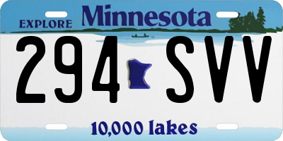MN license plate 294SVV