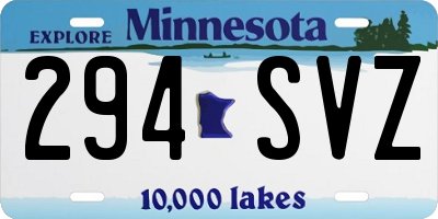 MN license plate 294SVZ