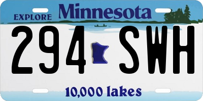 MN license plate 294SWH