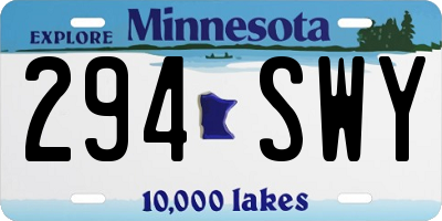 MN license plate 294SWY