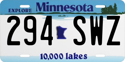 MN license plate 294SWZ