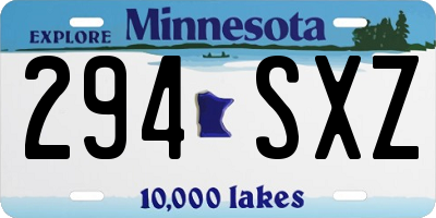 MN license plate 294SXZ