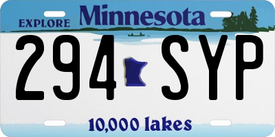 MN license plate 294SYP